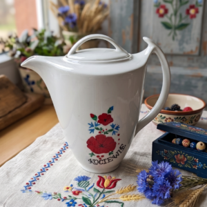 dzbanek z ręcznie malowanym wzorem kociewskim